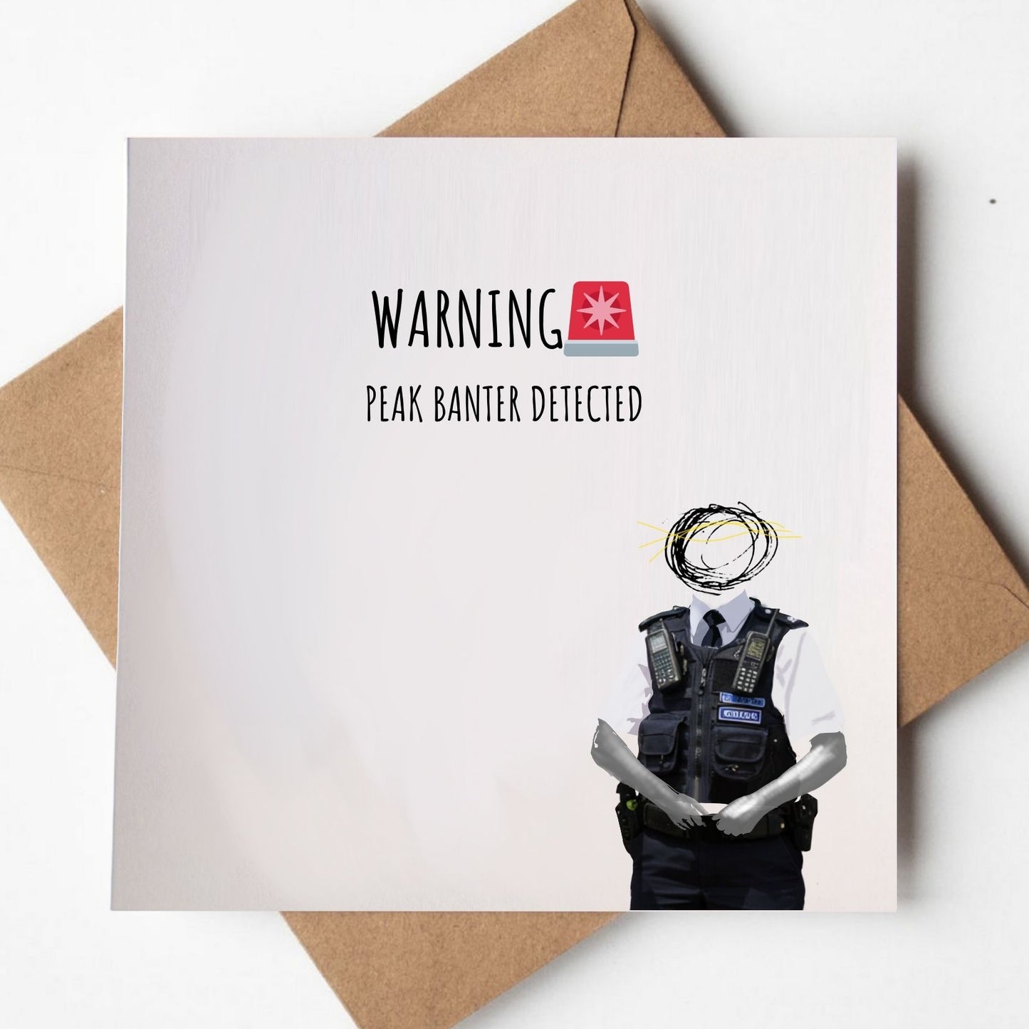 Warning Peak Banter Detected - Sparkly Security Greeting card