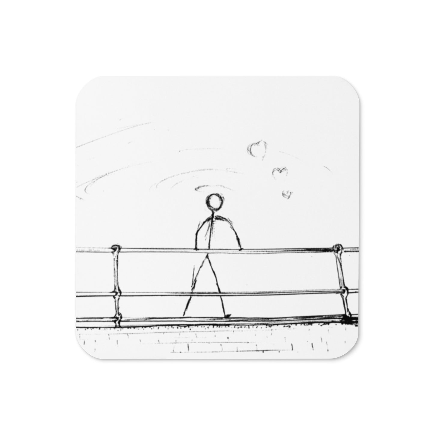 Trusting my improvements - Cork-back coaster Grayscale