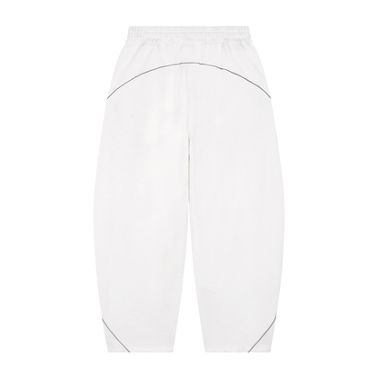 Unisex Piping Fleece Barrel Leg Sweatpants