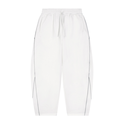Unisex Piping Fleece Barrel Leg Sweatpants