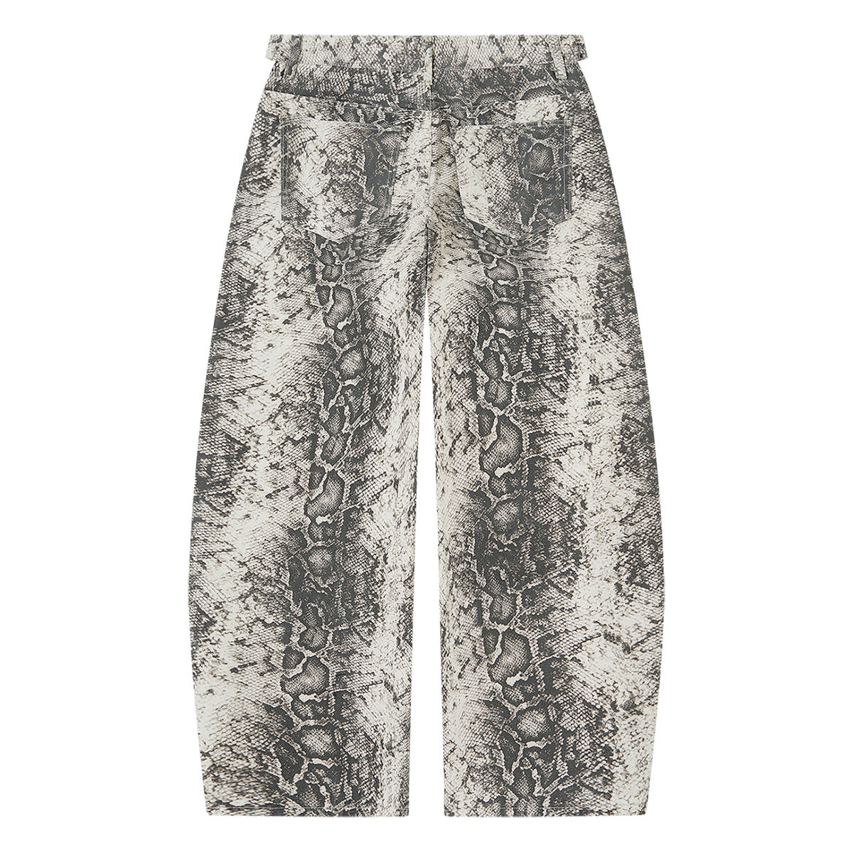 Men's Snake Print Barrel Leg Pants