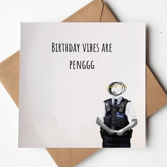 Birthday Vibes Are Peng - Sparkly Security Greeting card