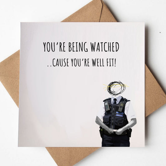 You're Being Watched Cause You're Well Fit - Sparkly Security Greeting card