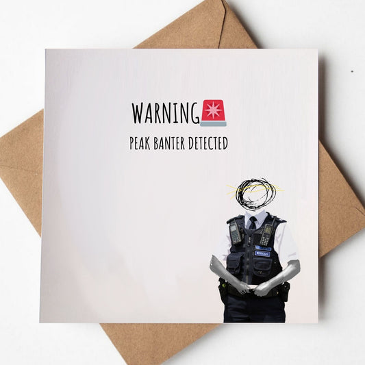 Warning Peak Banter Detected - Sparkly Security Greeting card