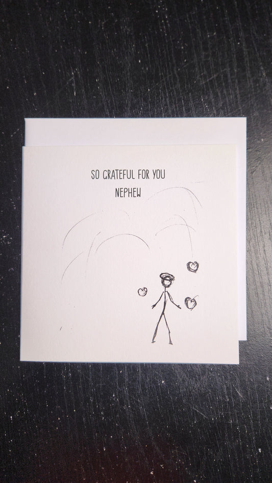 So Grateful For You Nephew - Greeting card