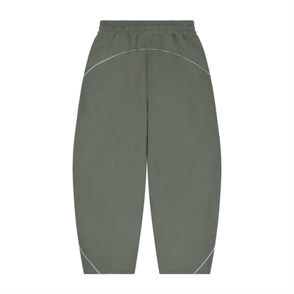 Unisex Piping Fleece Barrel Leg Sweatpants
