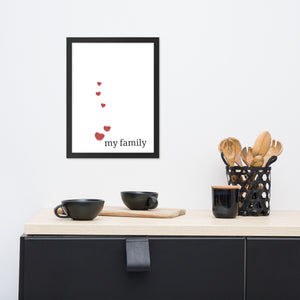 Love my family - Wall Framed Poster - Black