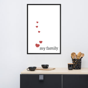 Love my family - Wall Framed Poster - Black