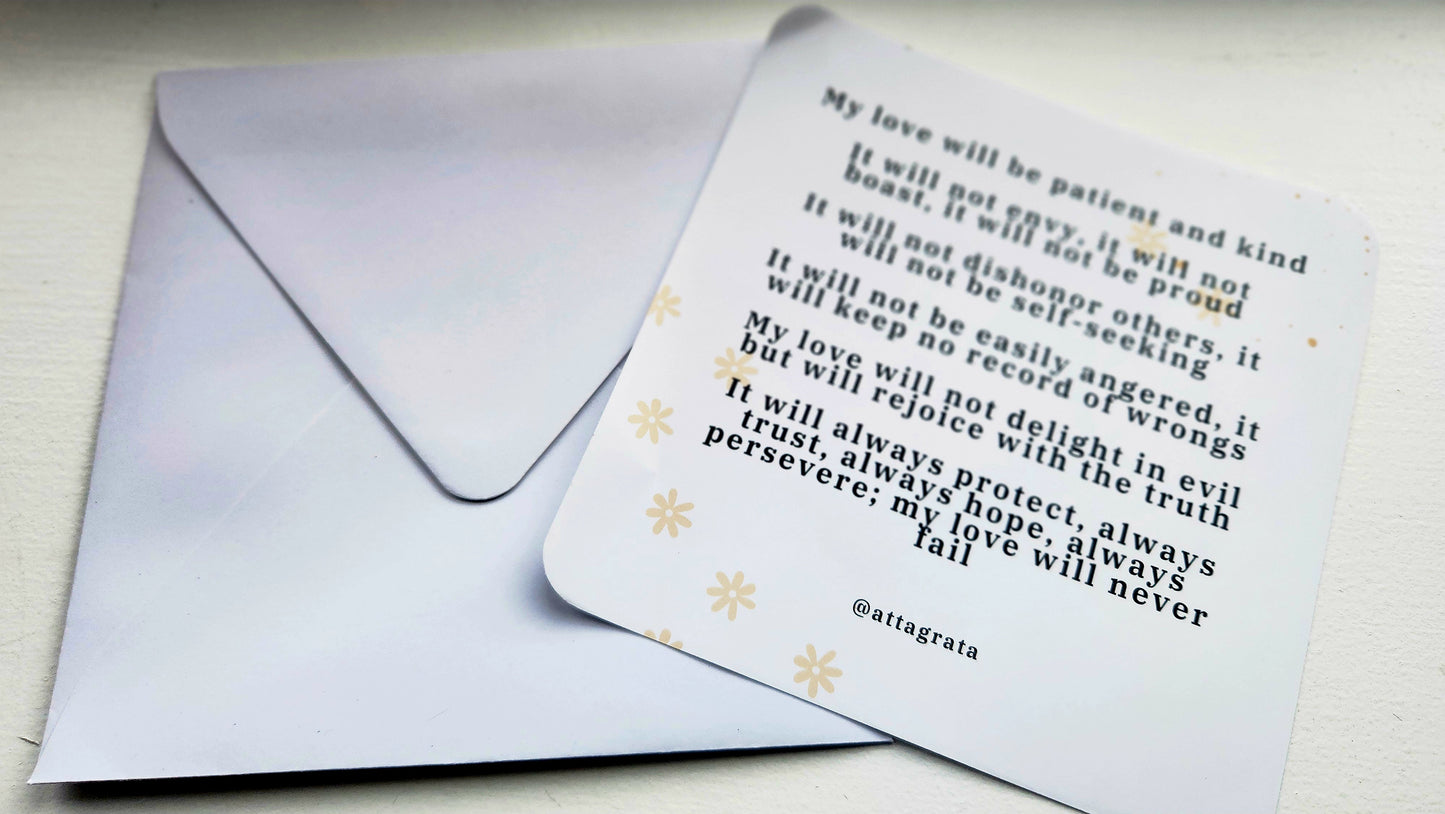 Love Expression Promise Card 5 x 5 Inch card pack