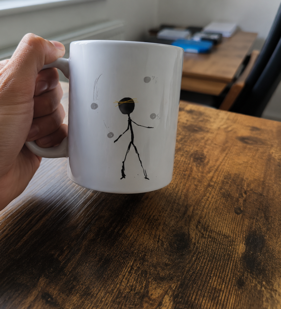 Juggle - White glossy mug