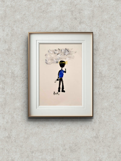 Original Art - "Vibe Check" Flyboy - A4 Mounted Unframed  Attagrata - Home Wall Decor