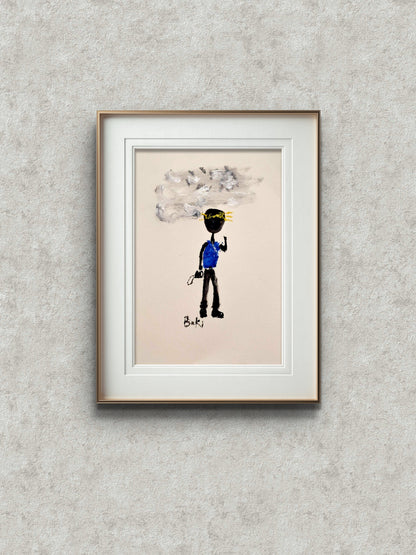 Original Art - "Vibe Check" Flyboy - A4 Mounted Unframed  Attagrata - Home Wall Decor