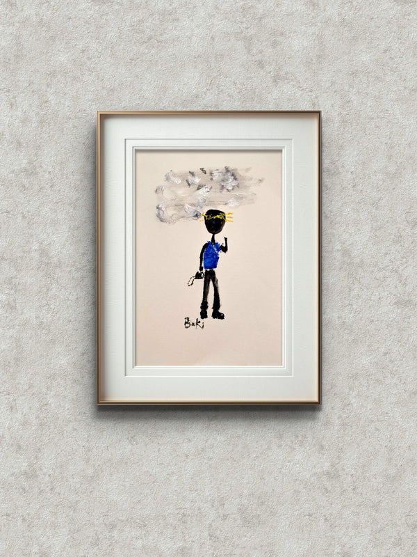 Original Art - "Vibe Check" Flyboy - A4 Mounted Unframed  Attagrata - Home Wall Decor