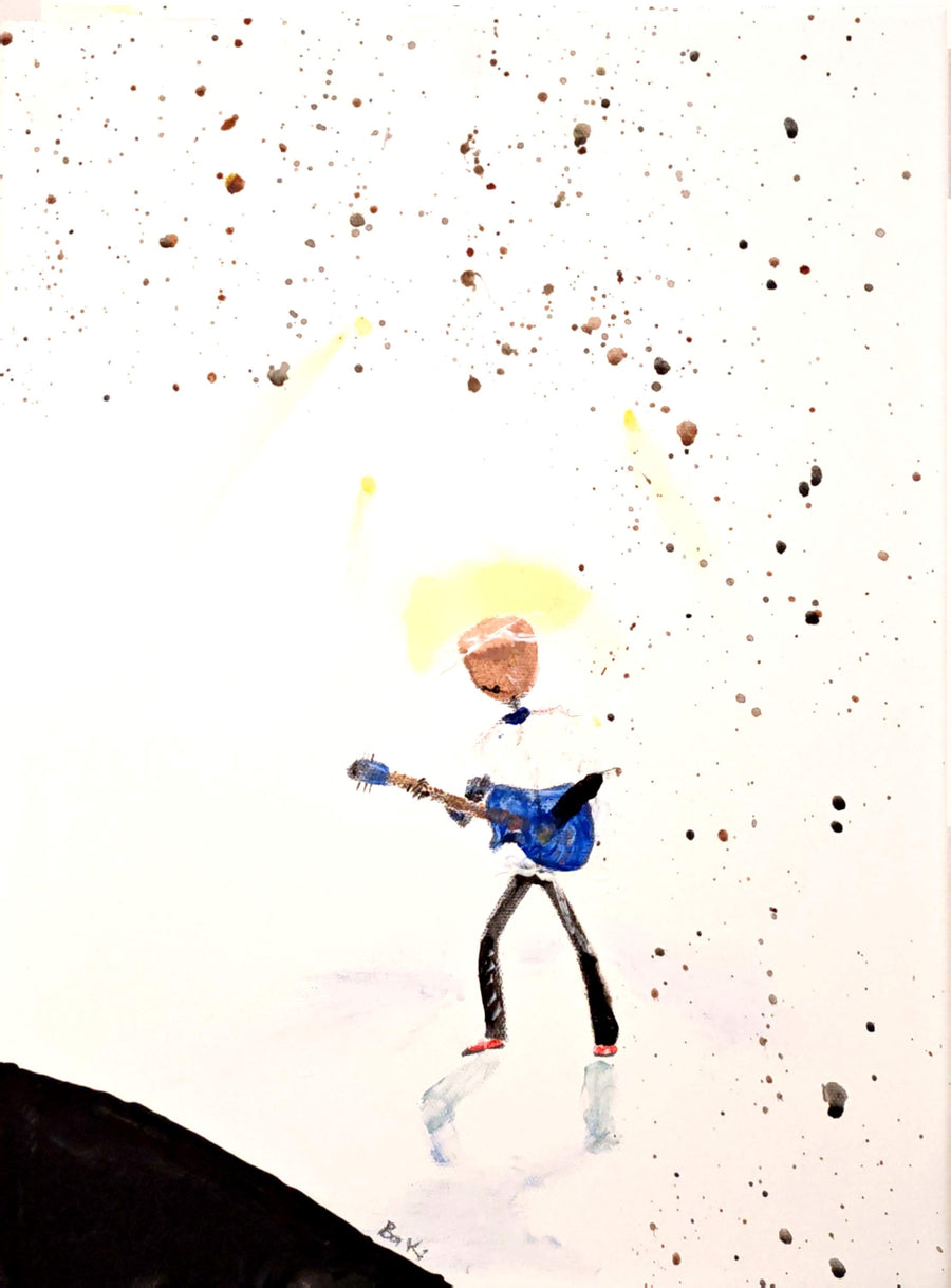 Original Art - Guitar Hero - A4 Mounted Unframed