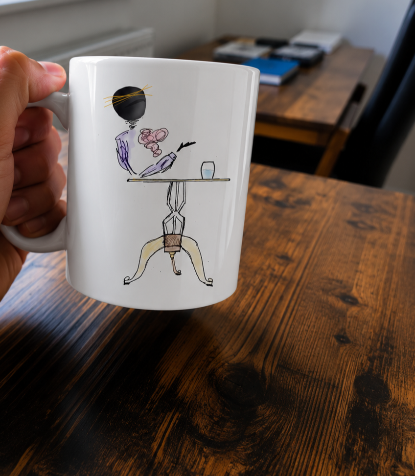 Glass Half Full - White glossy mug