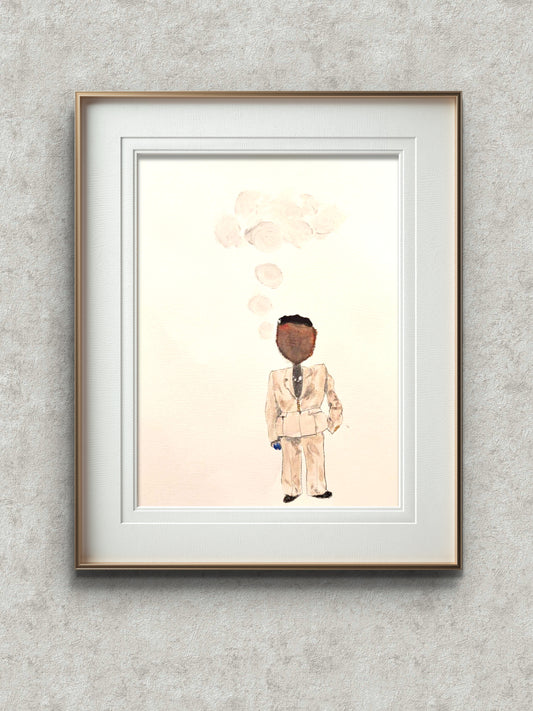"Vibe Check" in Zara Peplum Suit - Original A4 Mounted Unframed  Attagrata - Home Wall Decor