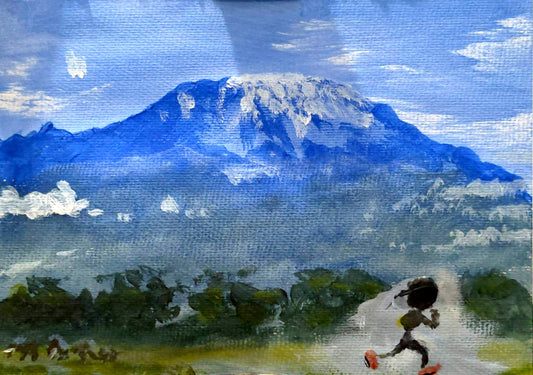 Original Art - EASY 5K 002 Kilimanjaro -  A4 Mounted Unframed