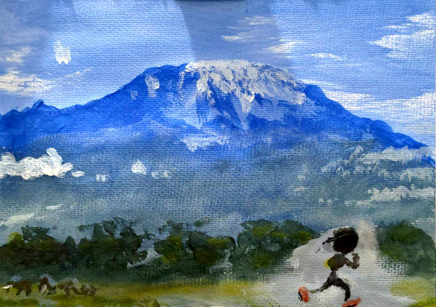 Original Art - EASY 5K 002 Kilimanjaro -  A4 Mounted Unframed