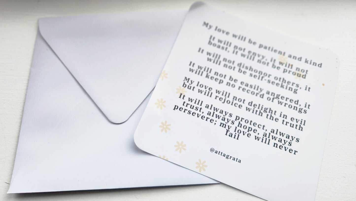 Love Expression Promise Card 5 x 5 Inch card pack