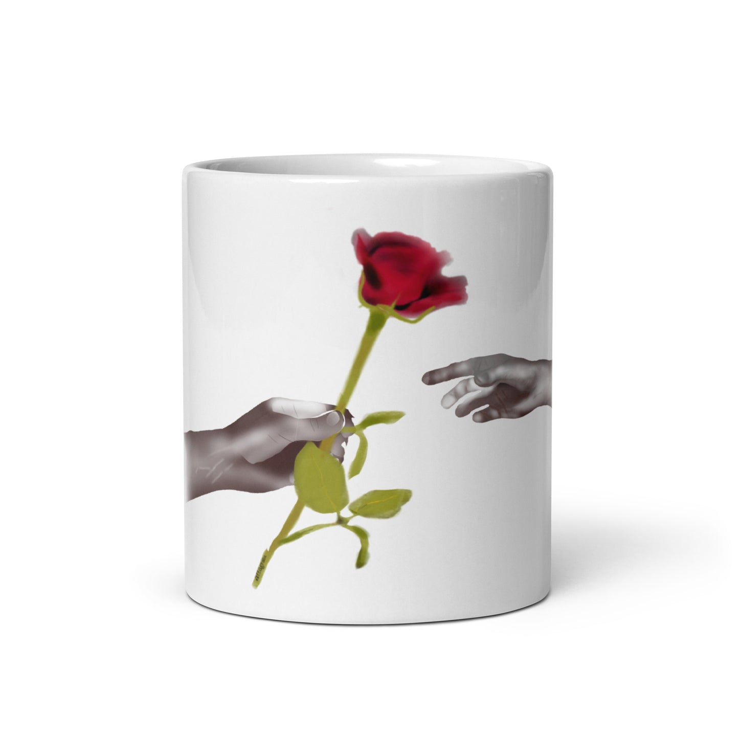 Gift of rose - White glossy mug