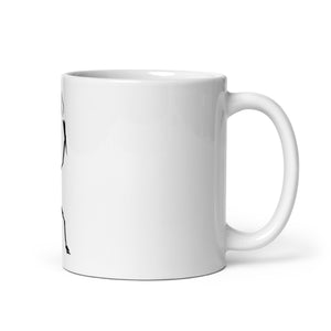 I show up - White glossy mug