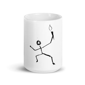 I show up - White glossy mug