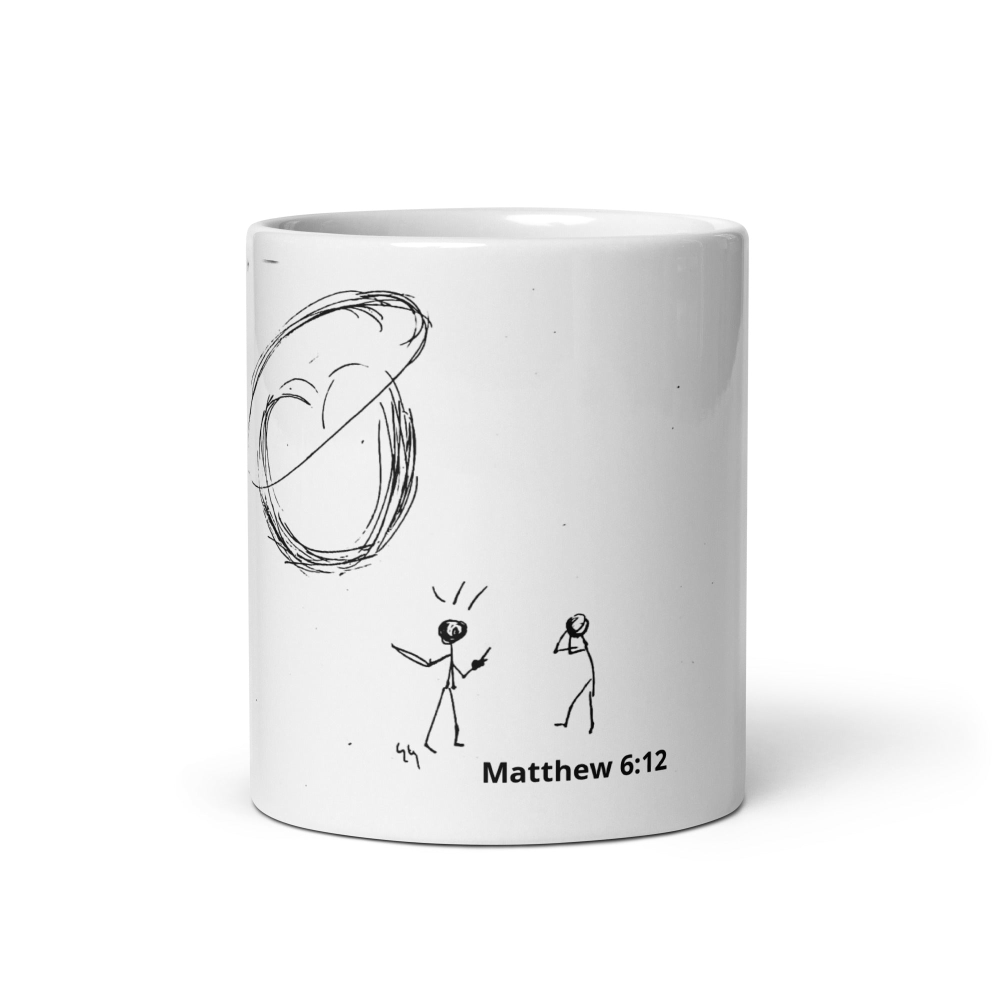 White BabaSource Matthew 6:12 glossy mug