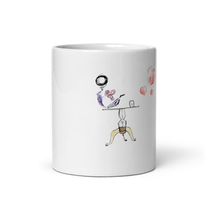 Glass half full - White glossy mug