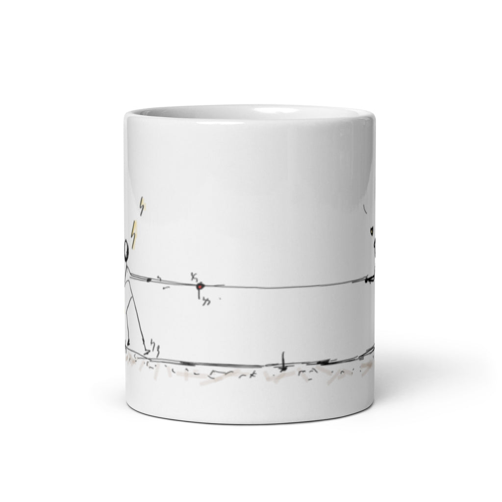 Pulling against your desires - White glossy mug