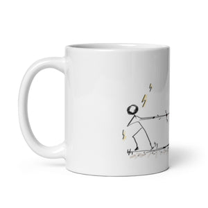 Pulling against your desires - White glossy mug