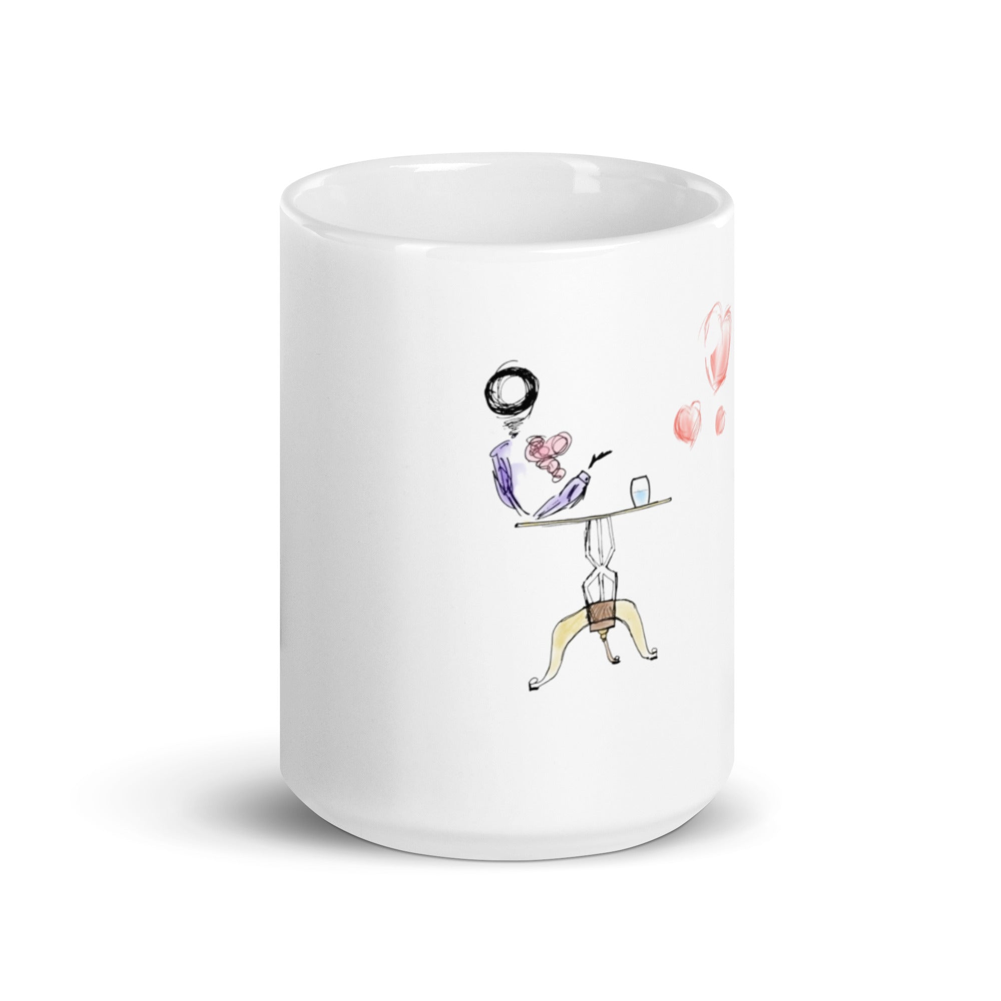 Glass half full - White glossy mug