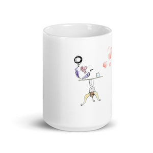 Glass half full - White glossy mug