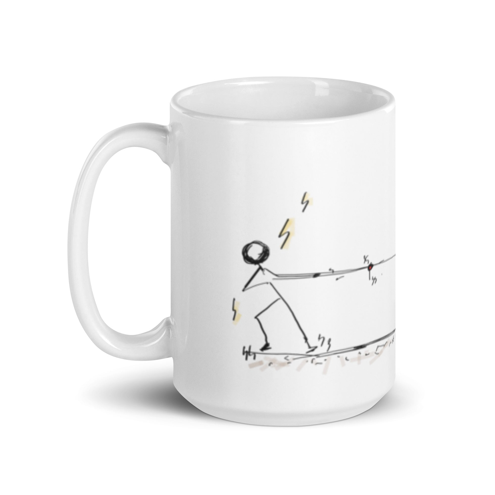 Pulling against your desires - White glossy mug