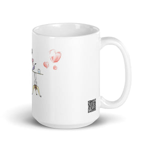 Glass half full - White glossy mug